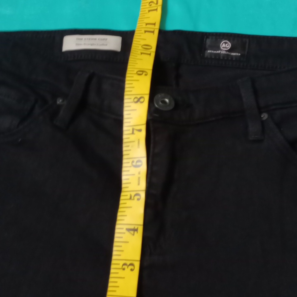 AG BLACK SLIM STRAIGHT CUFFED, SIZE 28 - Picture 7 of 14